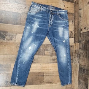 Jeans Takeshy Kurosawa Designer Golden Edition Bottone Fly Blu 38/52 Made in Italy - Foto 1 di 16
