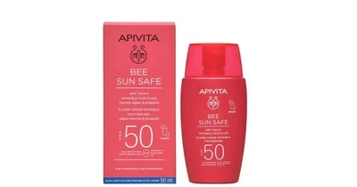 Apivita Dry Touch Invisible Face Fluid Sonnenschutz Gesichtscreme LSF50 50ml, 73% Natur