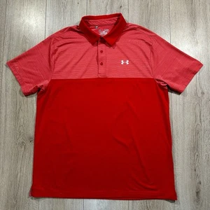Under Armour Polo Shirt Size XL Loose Fit Heat Gear Golf Sports Gym Top Red - Picture 1 of 9