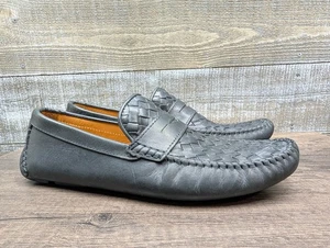 Saks Fifth Avenue schwarze Basket Weave Slipper Driving Halbschuhe 10 M - Bild 1 von 11