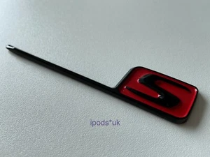 NEW MERCEDES BENZ S GLOSS BLACK & RED AMG REAR BOOT BACK BADGE C63 C63S E63 E63S - Picture 1 of 4