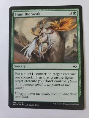 MTG Magic The Gathering Card Hunt the Weak Sorcery Green Fate Reforged 2015 - Image 1 of 2