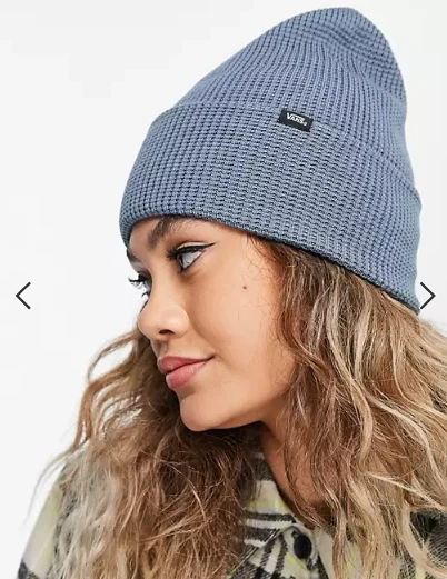 VANS Off The Wall WAFFLE KNIT BEANIE Cuff Cap BLUE MIRAGE Womens OS