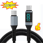 USB C to USB C Cable 5A PD 100W Fast Charging Cord LED Display Type C Charger
