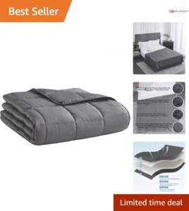 Breathable 15lbs Weighted Blanket - 48"x72", Perfect for Napping & Relaxation - Picture 1 of 9