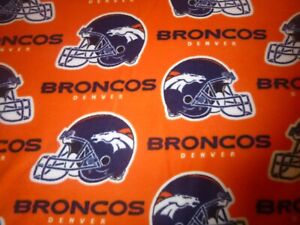 Denver Broncos 2 layer Fleece Blanket 70"X59" (Sewn Edges) - Orange Toss Design