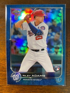 2022 Topps Chrome Ben Baller Riley Adams #103 RC Blue Refractor /75 Nationals