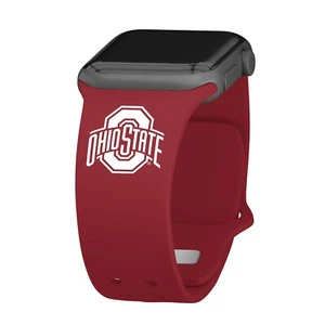 Ohio State Buckeyes Silicone Watch Band Compatible with Apple Watch - Picture 1 of 13