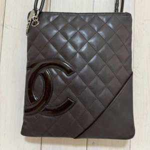 CHANEL Shoulder bag Cambon line dark brown 9*7.8*0.3 inch - Picture 1 of 14