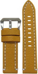 26mm Panatime Soft Camel Leather Watch Band with White Stitching 26/26 125/75 - Picture 1 of 1