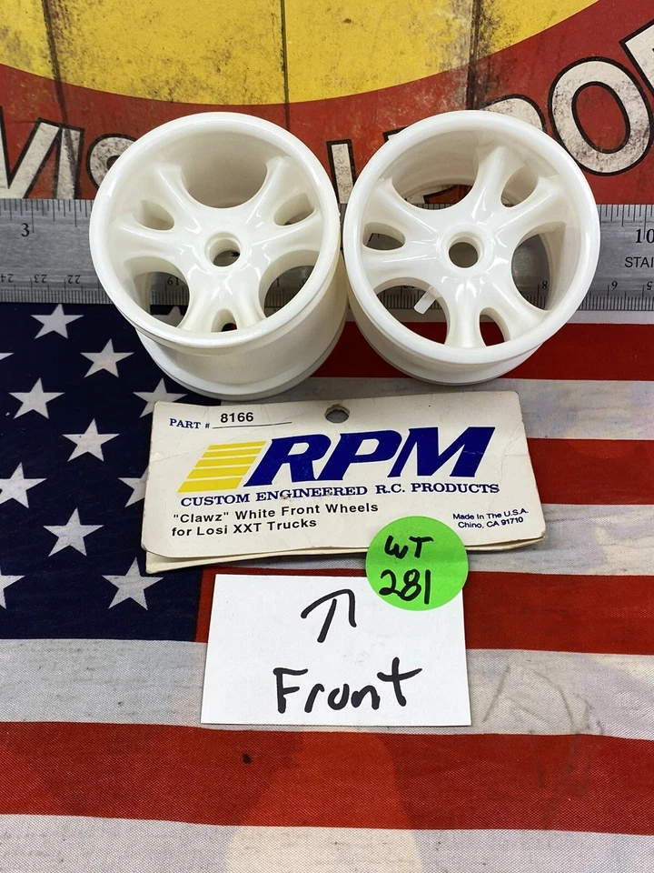 RPM 8166 Claws FRONT WHEELS for: Losi XXT Trucks, White NEW USA SHIPPED - Image 1 of 4