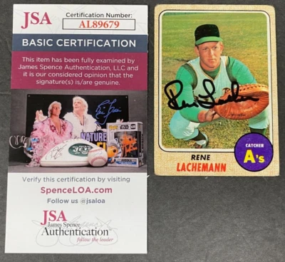 1968 Topps Baseball Card Rene Lachemann #422 VG Range JSA/COA Hand Signed - Image 1 of 2