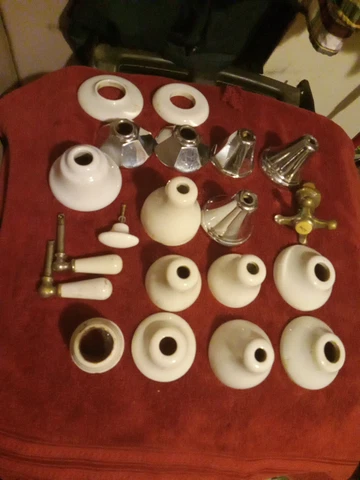 Vtg Mid Century Ceramic  BATHROOM Toilet Crane Oxford Fixures LOT Chrome B Cover
