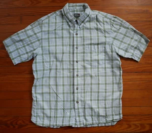 Royal Robbins Button Up Shirt Short Sleeve Green Plaid 100% Cotton Mens Medium - Picture 1 of 5