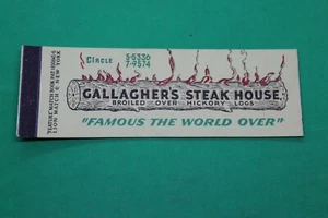 Vintage Gallagher's Steak House, West 52nd St, New York City, Matchbook flat - Picture 1 of 2