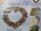 Décor FX Wallpaper Cutouts Fall Leaves & Fruit Hearts Wreath 17694 Fast Shipping