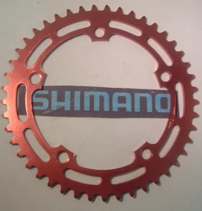 Shimano BMX / SS 45T x130BCD Red Chainring-NEW / NOS Vintage- W-Cut Teeth - Picture 1 of 9