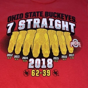 NUEVO Ohio State OSU Buckeyes 2018 Pantalones Dorados 7 Rectos 62-39 Camiseta Adulto Talla S - Imagen 1 de 3