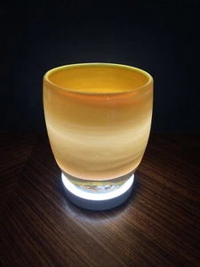 NEW glassybaby 🧡creme brulee🤎 Hand Blown Glass Candle Votive Holder~ Made USA! - Picture 1 of 12