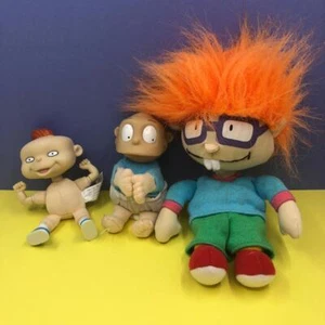 Vintage Nickelodeon Rugrats Chuckie Tommy Phil Mini Soft Toy Bundle Set 1990s - Picture 1 of 7