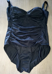 TRAJE DE BAÑO PARA MUJER PLUS talla 18 sujetador copa suave negro sólido 1 pieza ¡SÚPER ESTADO! - Imagen 1 de 2