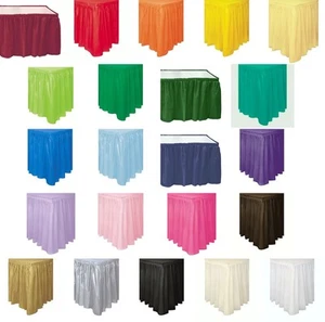 Self Adhesive Pleated Plastic Table Skirts 29" x 13' Disposable Banquet Skirting - Picture 1 of 23
