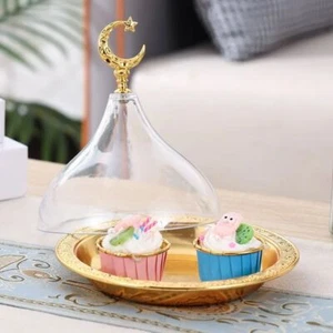 Multipurpose Clear Dome Lid Metal Candy Tray New Food Storage Organizer - Picture 1 of 11