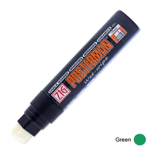 Zig Posterman Wet Wipe Marker - Extra Broad - Green (Pack of 6) - Picture 1 of 1