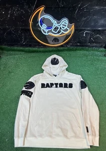 RARE Pro Standard Toronto Raptors Cream Hoodie Black Embroidered Logos Mens Sz L - Picture 1 of 9