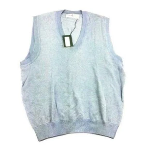 NWT Fairway & Greene Mens Size M Blue Pique Stitch Sleeveless Sweater Golf Vest - Picture 1 of 6