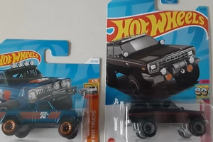 Hot Wheels '73 Jeep J10 Short Card 1988 Jeep Wagoneer Long Card Lot of 2 Trucks - Picture 1 of 13