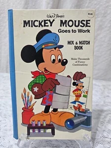 Walt Disney's Mickey Mouse Goes To Work Mix & Match Book (Paperback, 1979) - Picture 1 of 5