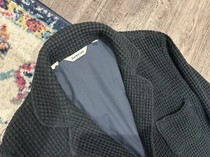 RARE Dana Lee Navy Blue Cotton Waffle Knit Leisure Jacket Coat Blazer S Small - Picture 1 of 7