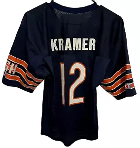 ERIK KRAMER 12 Chicago Bears YOUTH Navy Vintage Football Jersey L 14/16 Champion - Picture 1 of 14