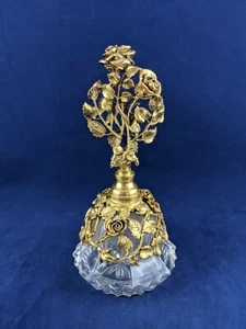 Vtg. Matson ROSE Floral Ormolu Perfume Bottle with Dauber Signed (#1) - Picture 1 of 8