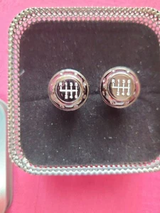 6 Speed Manual Transmission Gear Shift Pattern Vintage Men's Cuff Links Black - Picture 1 of 11