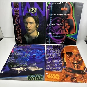 4 Vintage Star Wars MEAD 1996 Ordner Han Solo/Darth Vader/C-3PO/Storm Trooper - Bild 1 von 12