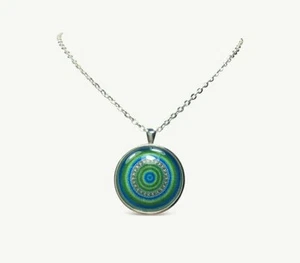 Aboriginal Warlukurlangu Art - Glass Pendant - "Water Dreaming" - Bild 1 von 2
