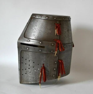 16GA Acero Medieval Dargen Gran Casco de Combate Museo Caballero Casco Réplica - Imagen 1 de 3
