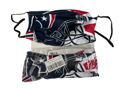 Houston Football Face Mask Reusable Washable Cloth + PM2.5 Filters Set of 2 - Image 1 of 4