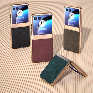 Funda protectora retro de cuero PU retro con galvanoplastia de lujo para Motorola Razr 40 Ultra - Imagen 1 de 22