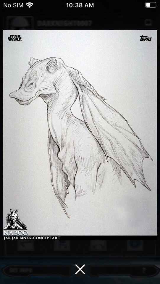 Topps Star Wars Digital Card Trader Naboo Concept Art Jar Jar Sketch Insert - Image 1 of 1