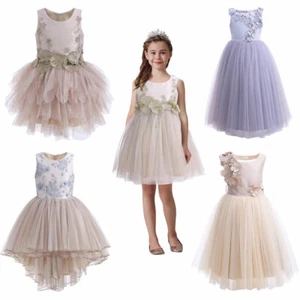 Flower Kids Girls Prom Dress Communion Formal Party Wedding Bridesmaid Pageant - Picture 1 of 20