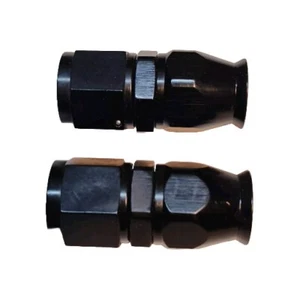 10AN PTFE STRAIGHT FUEL HOSE ADAPTER FITTING BLACK. E85 FUEL Set Of 2 - Picture 1 of 1
