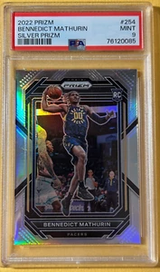 2022 PANINI PRIZM SILVER HOLO PSA 9 ROOKIE BENNEDICT MATHURIN INDIANA PACERS RC - Picture 1 of 2