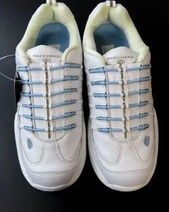 Skechers Sport Sneaker Donna 9W Premium Bianco/Blu Nuova con scatola - Foto 1 di 21