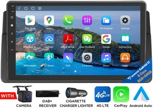 DAB+ 9" QLED Android 13 6+64 CarPlay Car Stereo Head Unit GPS DSP 4G For BMW E46 - Picture 1 of 23