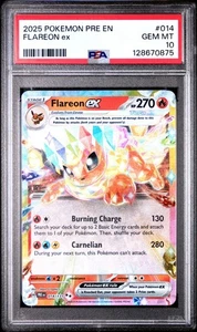 Pokémon Pre-Prismatic Evolutions #014 Flareon Ex Ex PSA 10 - 128670875 2025 - Imagen 1 de 2