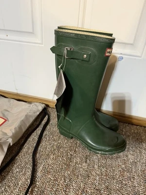 Botas de lluvia altas originales Hunter para mujer - verde cazador - talla 6 - NUEVAS Foto 1 de 4