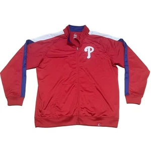 Majestic Track Jacket Men's 2XL Phillies Red Zip Up Logo Sporty Team Pride Retro - Picture 1 of 6